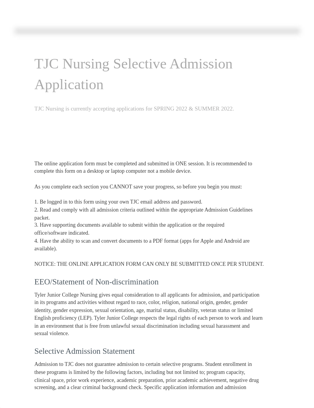 TJC Nursing Selective Admission Application end.pdf_dpcib56wljx_page1