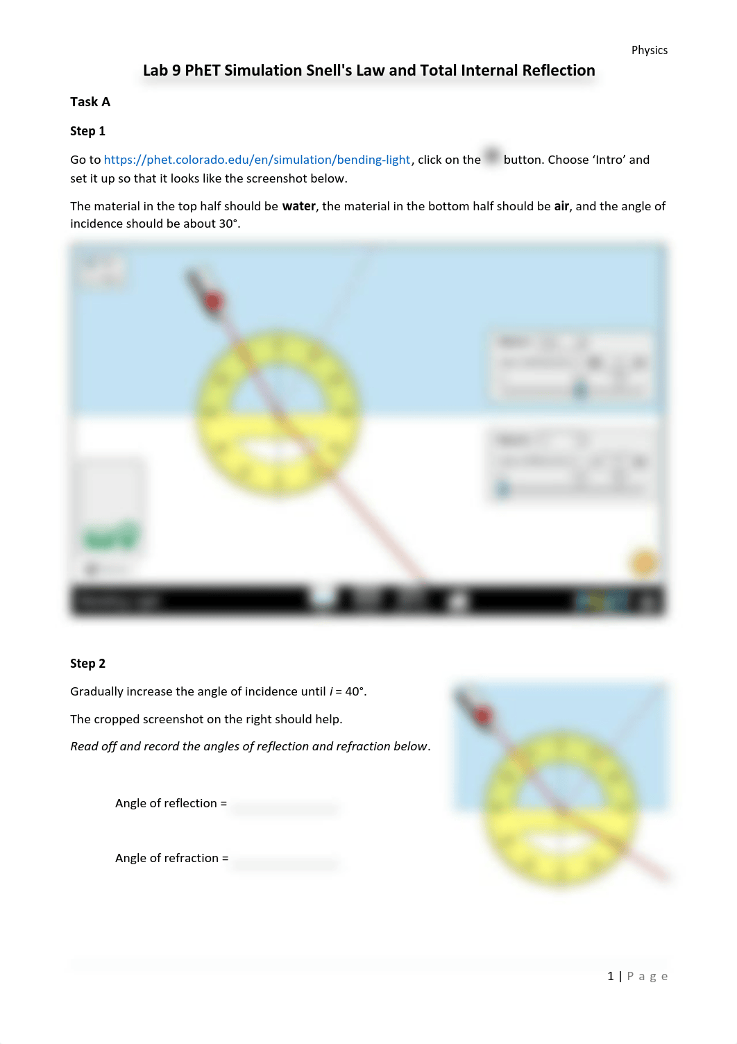 Lab 9 PhET Simulation Snell's Law and Total Internal Reflection.pdf_dpd0659ay0m_page1