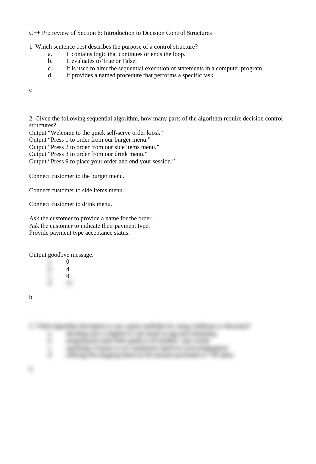 pro guide c++ intro to decision control structures (study guide, quiz prep sheet) pt I.odt_dpd43zljlvd_page1