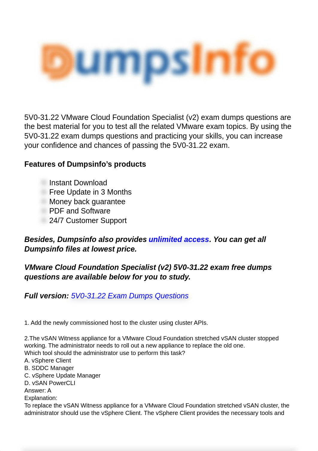 VMware Cloud Foundation Specialist (v2) 5V0-31.22 Updated Dumps.pdf_dpdgokg1frz_page1