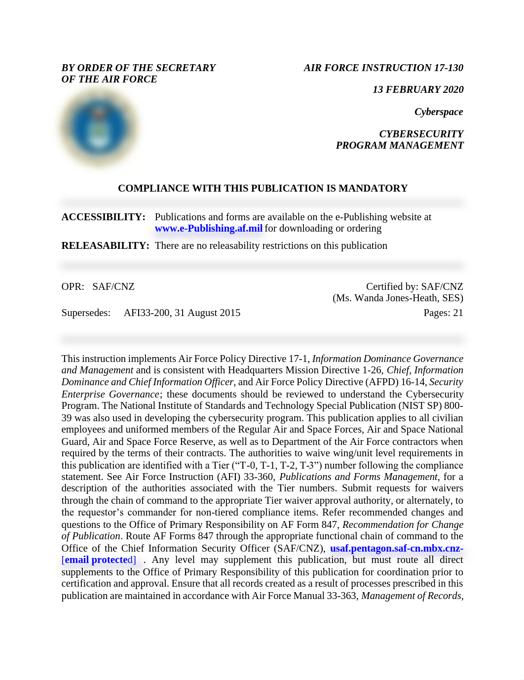 AFI 17-130  Air Force Cybersecurity Program Management (Feb 2020).pdf_dpdz402a7vw_page1