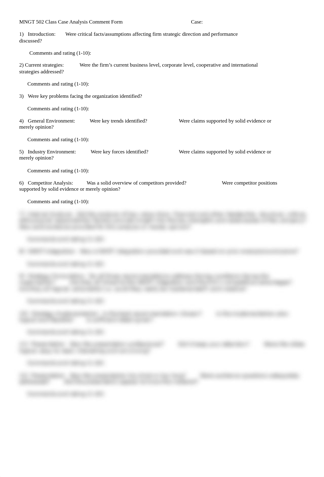 MNGT 502 Class Case Analysis Comment Form.doc_dpepskwsjvp_page1