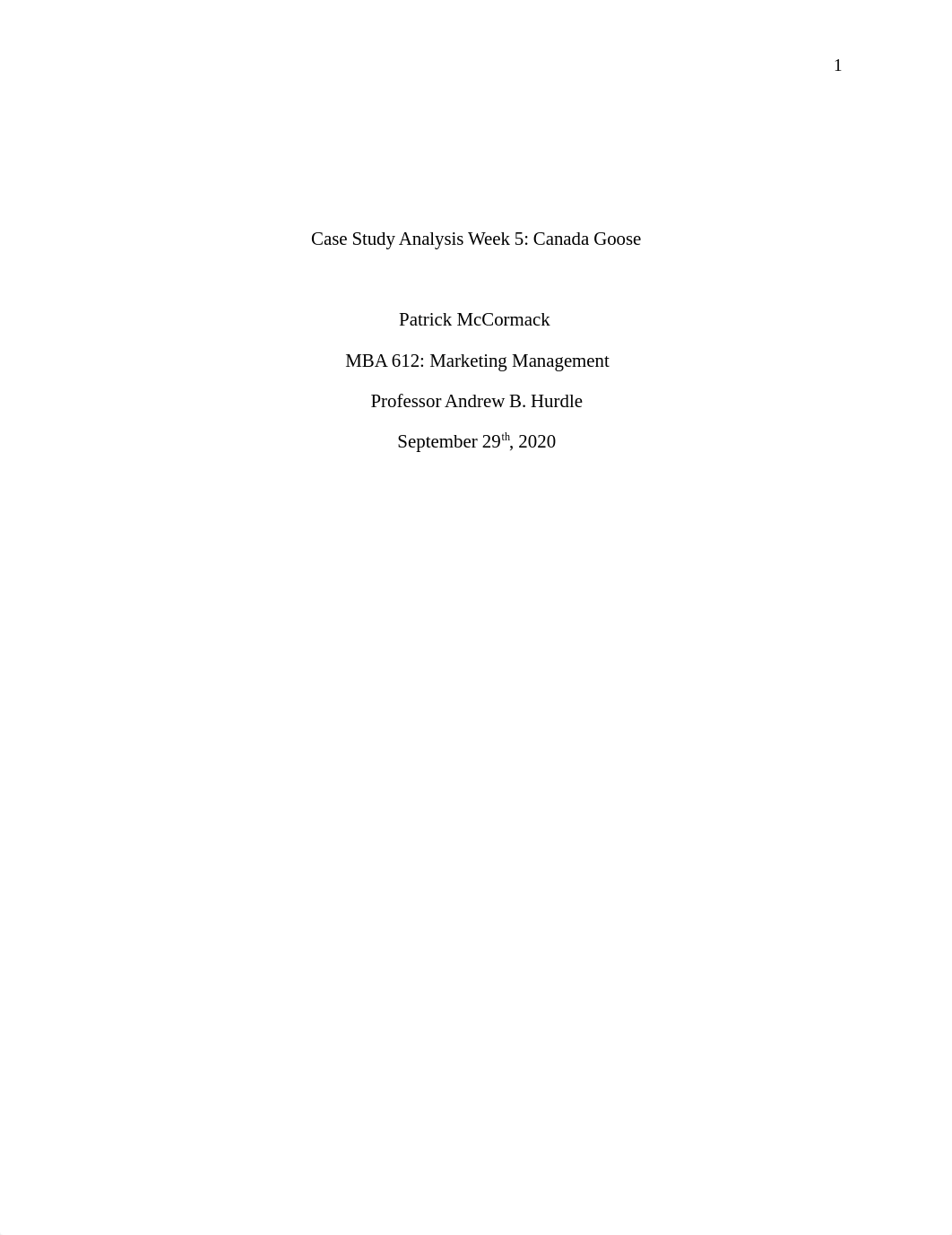 Week 5 Case Study Analysis  - Canada Goose.docx_dpf7b1bjmv4_page1