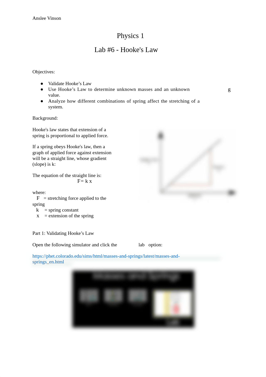 Lab #6 Physics 1 Hookes Law FINISHED.docx_dpf8nssi1w9_page1