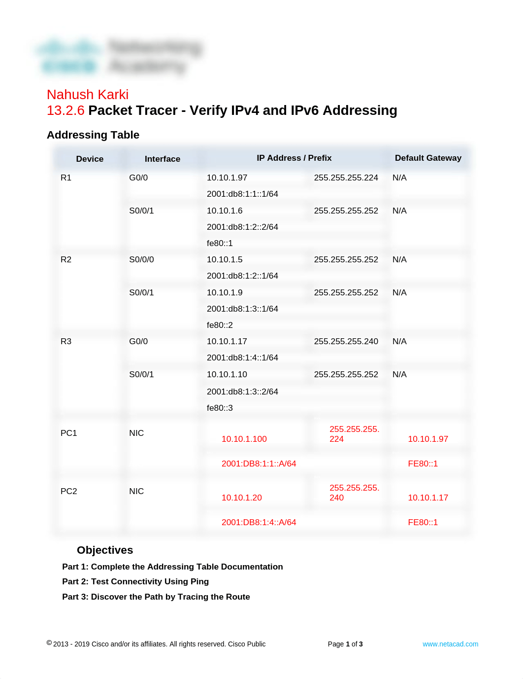 13.2.6 Packet Tracer - Verify IPv4 and IPv6 Addressing (1).docx_dpfqmvwv3v4_page1