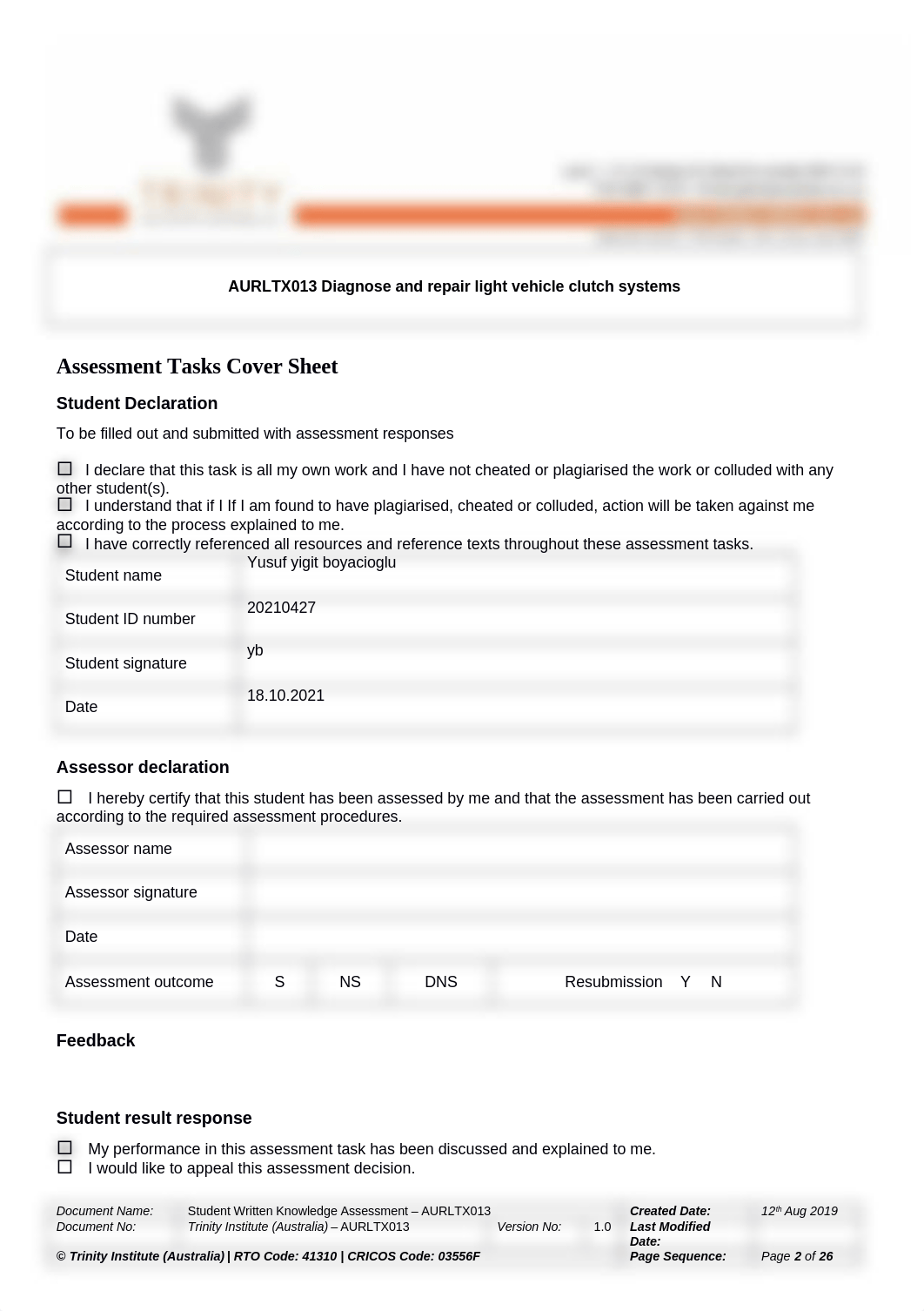 AURLTX013_Assessment 1_Written Knowledge Questions_V2.docx_dpghvwrsgd9_page2