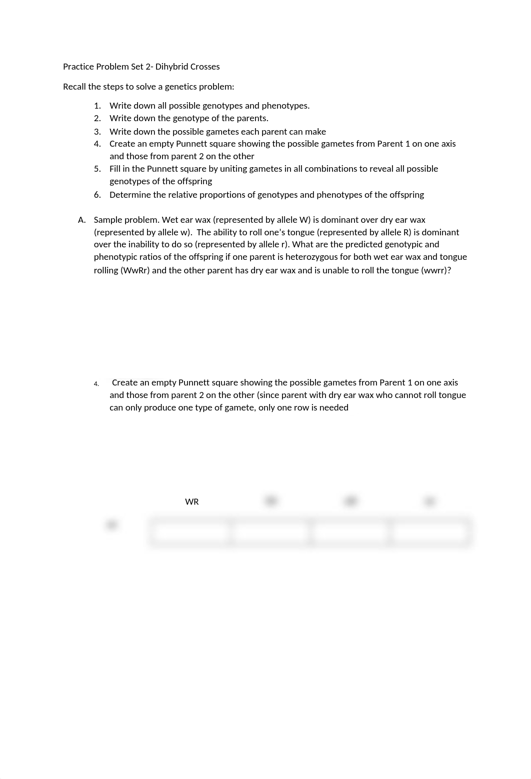 Practice Problem Set  2 Dihybrid Crosses Answers.docx_dpglx3a7wi2_page1