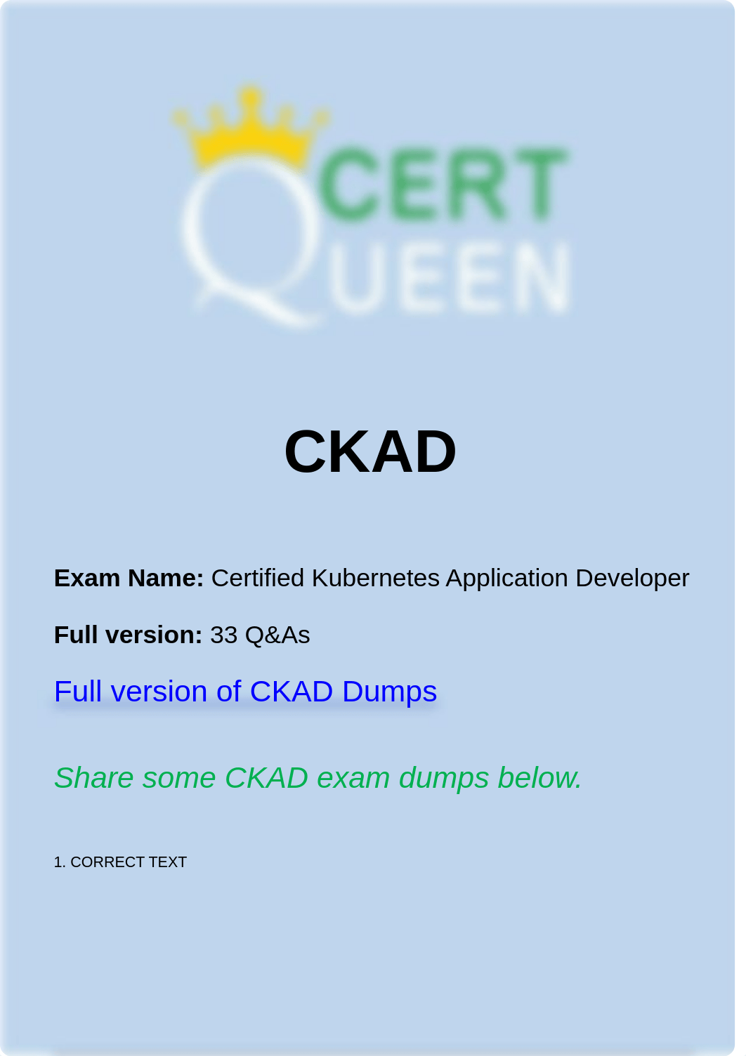 Certified Kubernetes Application Developer CKAD Exam Dumps.pdf_dph356j7im6_page1