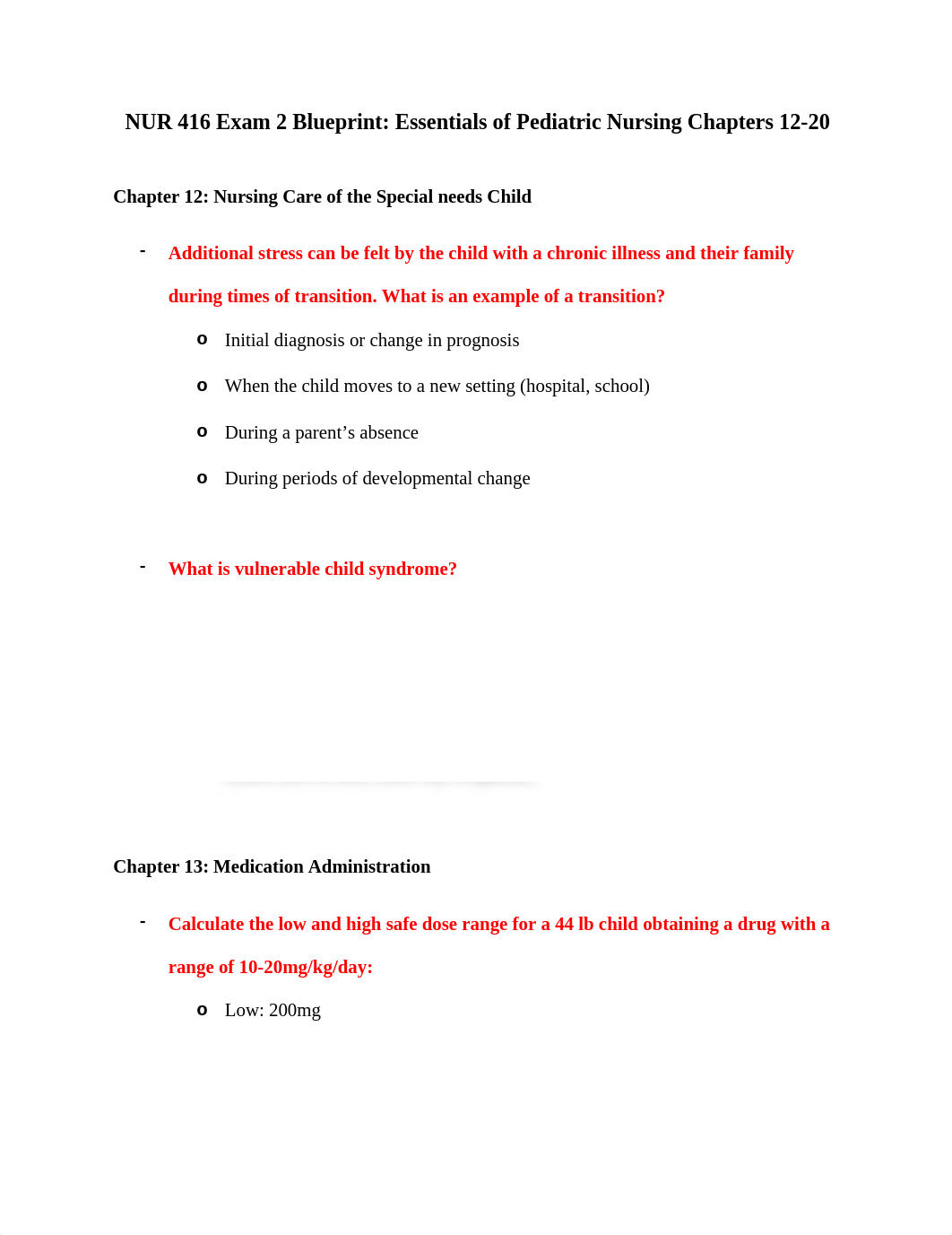 peds exam 2 Blue print .docx_dphl2my0u6l_page1