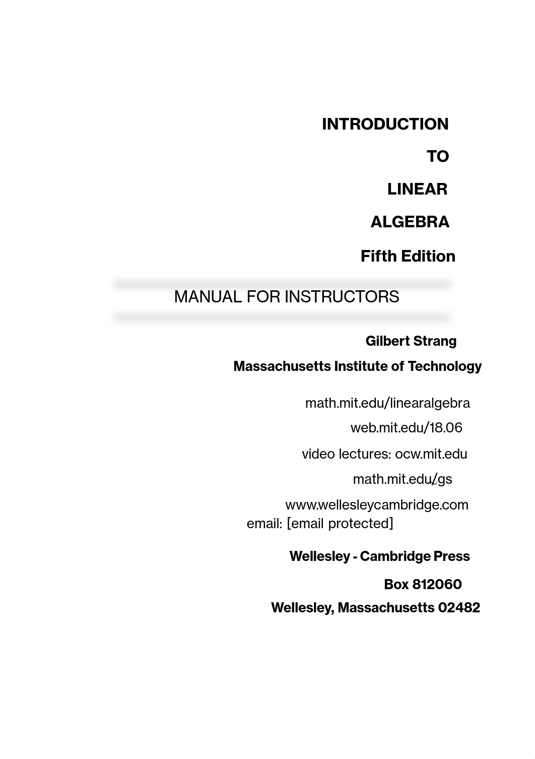 Gilbert Strang - Solutions' Manual for Introduction to Linear Algebra, Fifth Edition (2016, Wellesle_dphle6t0llc_page1