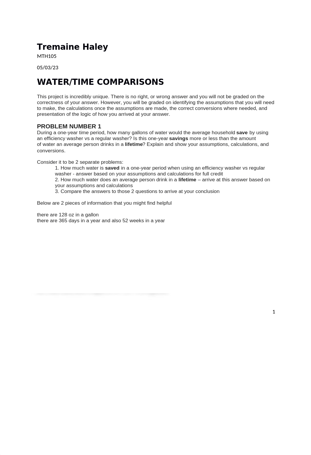 Tremaine Haley MTH105- Project 6 Water-Time Comparisons Spring 2021 2nd 8.docx_dphnklmbj1r_page1