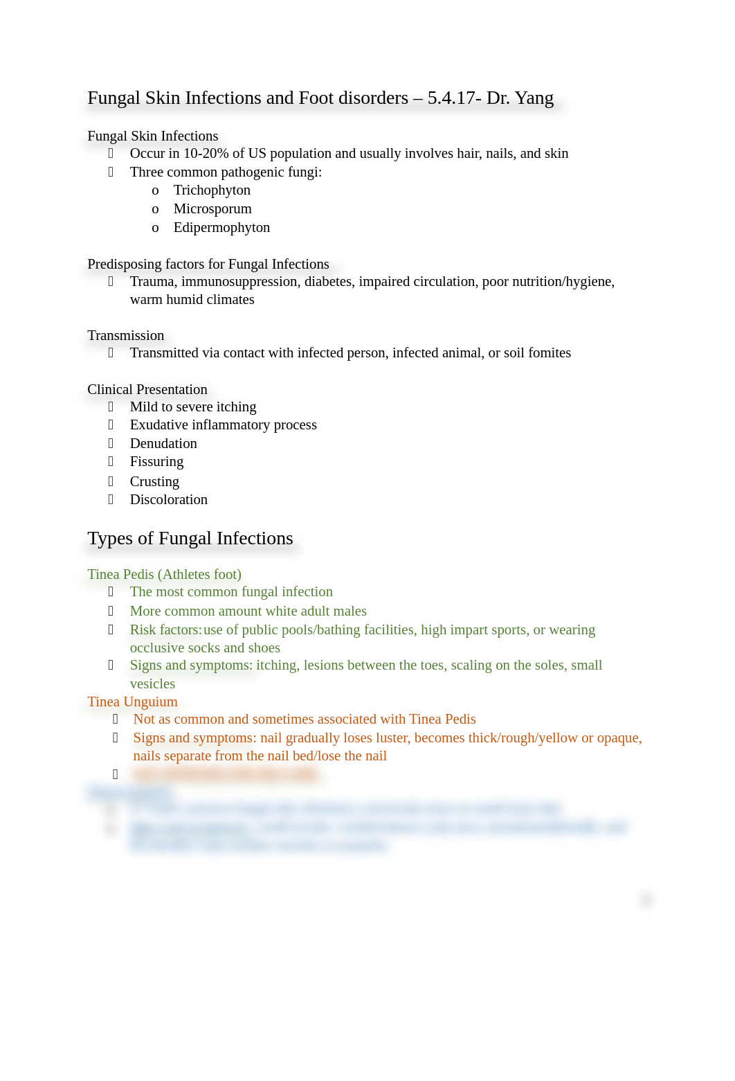 Fungal Skin Infections and Foot disorders [Final exam] .docx_dpijly2j9ye_page1