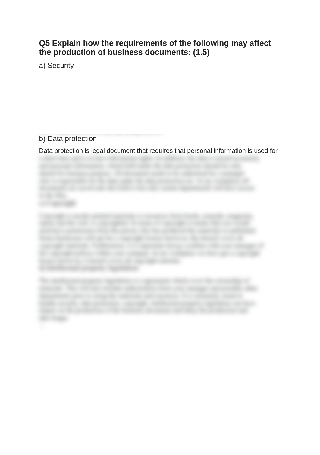 Q5 Explain how the requirements of the following may affect the production of business documents.doc_dpim0n2bjyn_page1