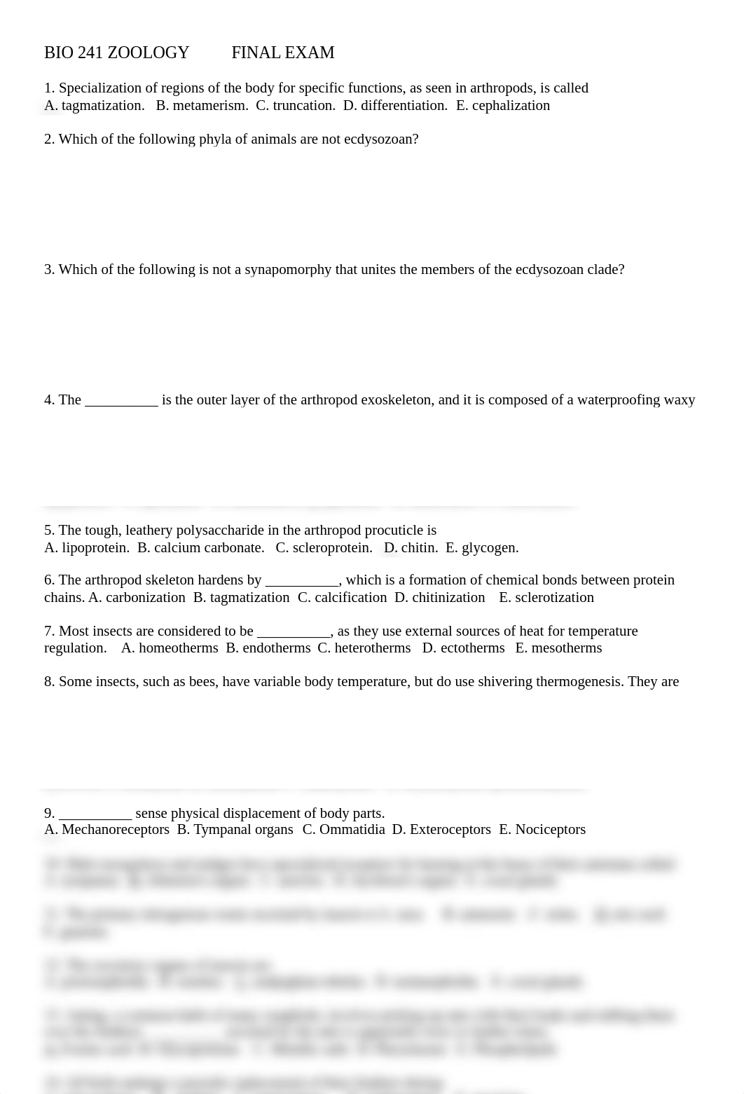 BIO 241 Zoology Final Exam Fall 18.docx_dpislsk37ih_page1