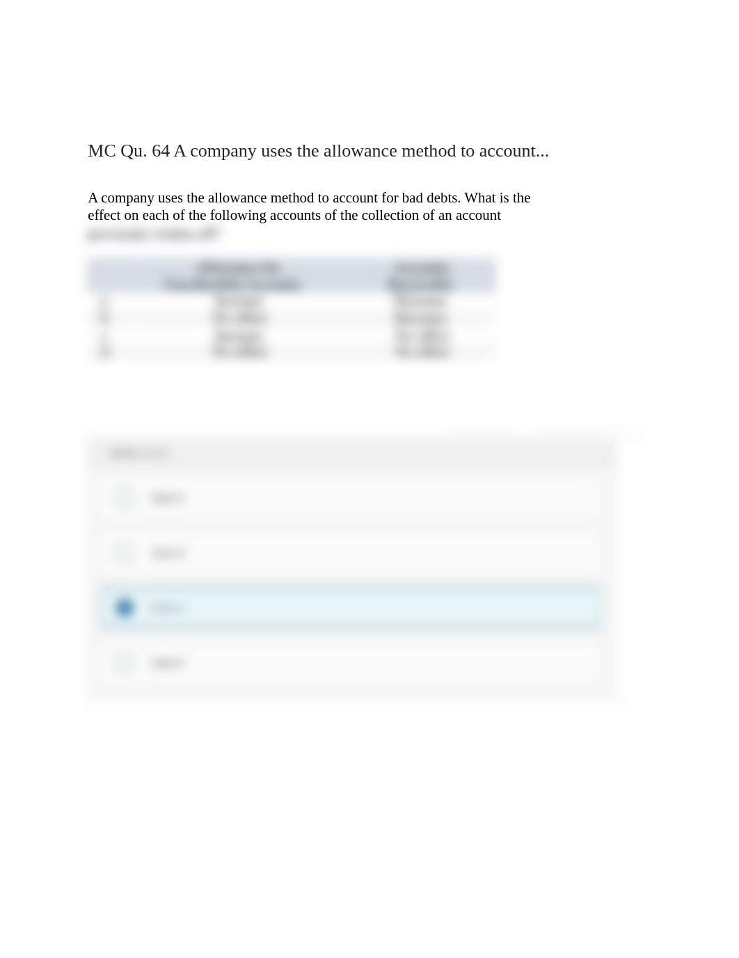 MC Qu. 64 A company uses the allowance method to account... .docx_dpj691eopk1_page1