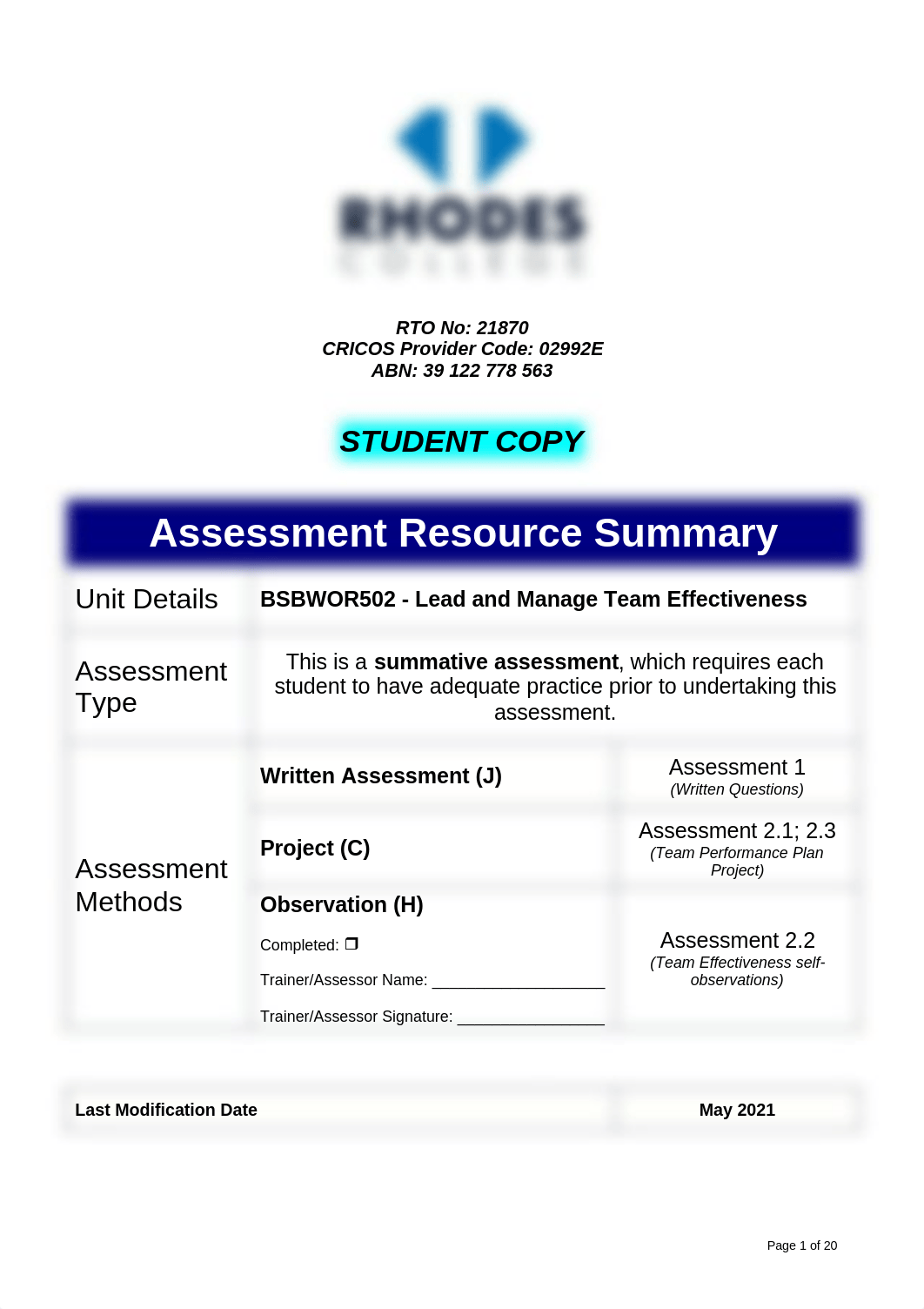 SATool - BSBWOR502 - Lead and Manage Team Effectiveness - v May 2021.pdf_dpjs4i81ey1_page1