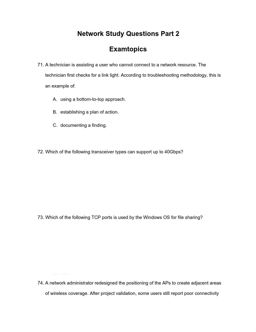 Network+ Study Questions Part 2.docx.pdf_dpjz9mwwna4_page1