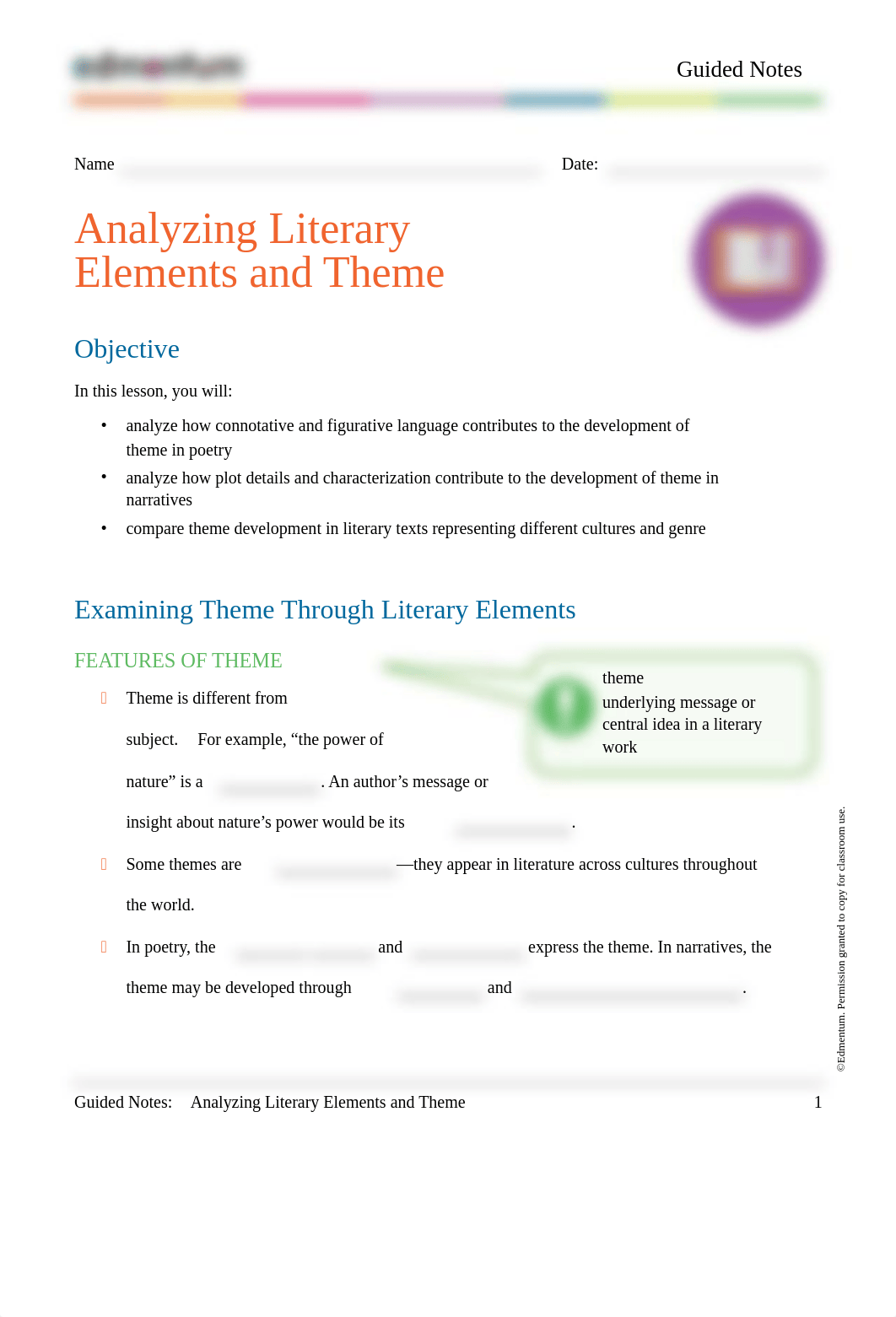 36. Guided Notes - Analyzing Literary Elements and Theme.pdf_dpk5nc06zz3_page1