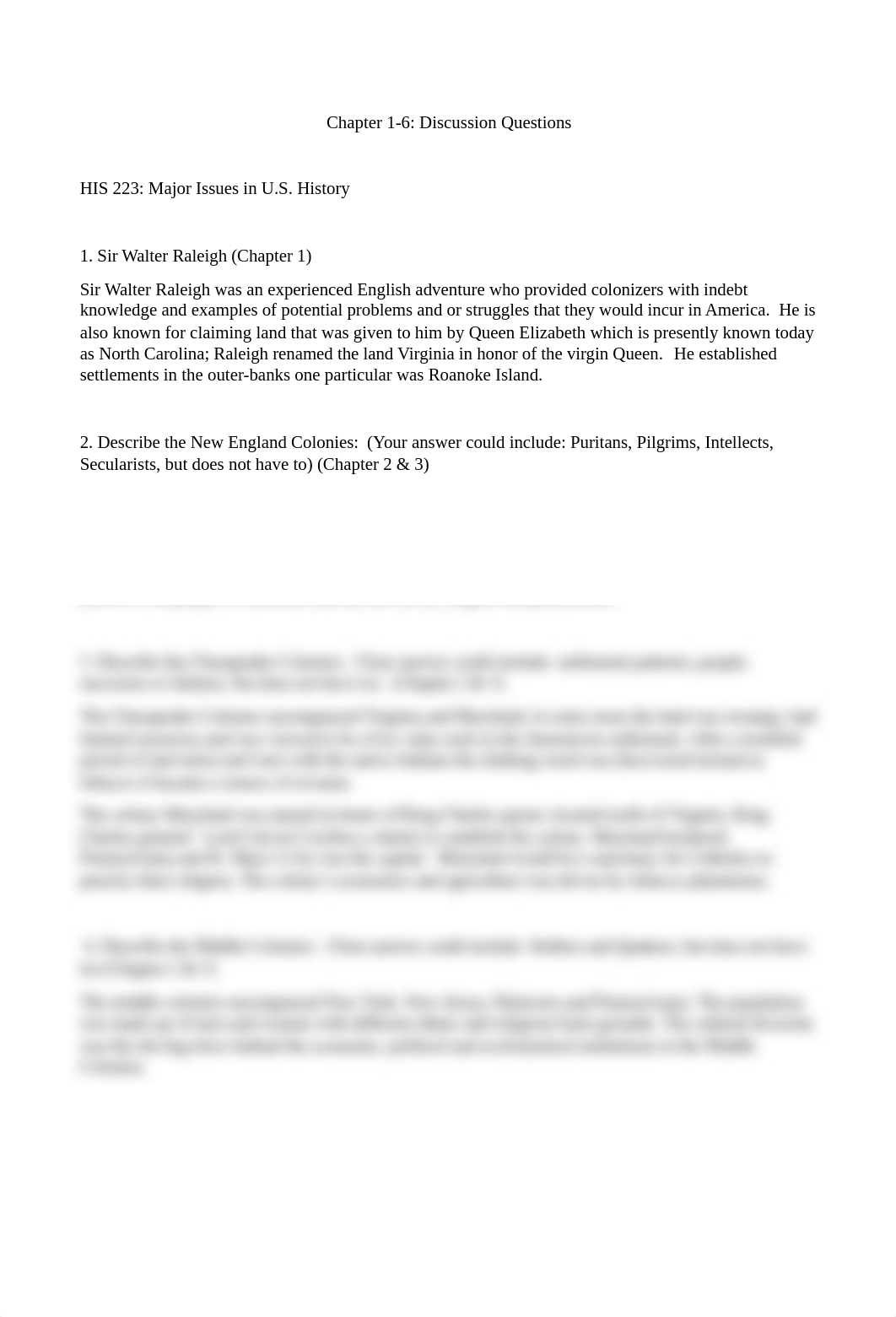 HIS 223- Major Issues in U.S. History Week 1 Chap 1-6 Discussion Questions.docx_dpk9rku0cps_page1