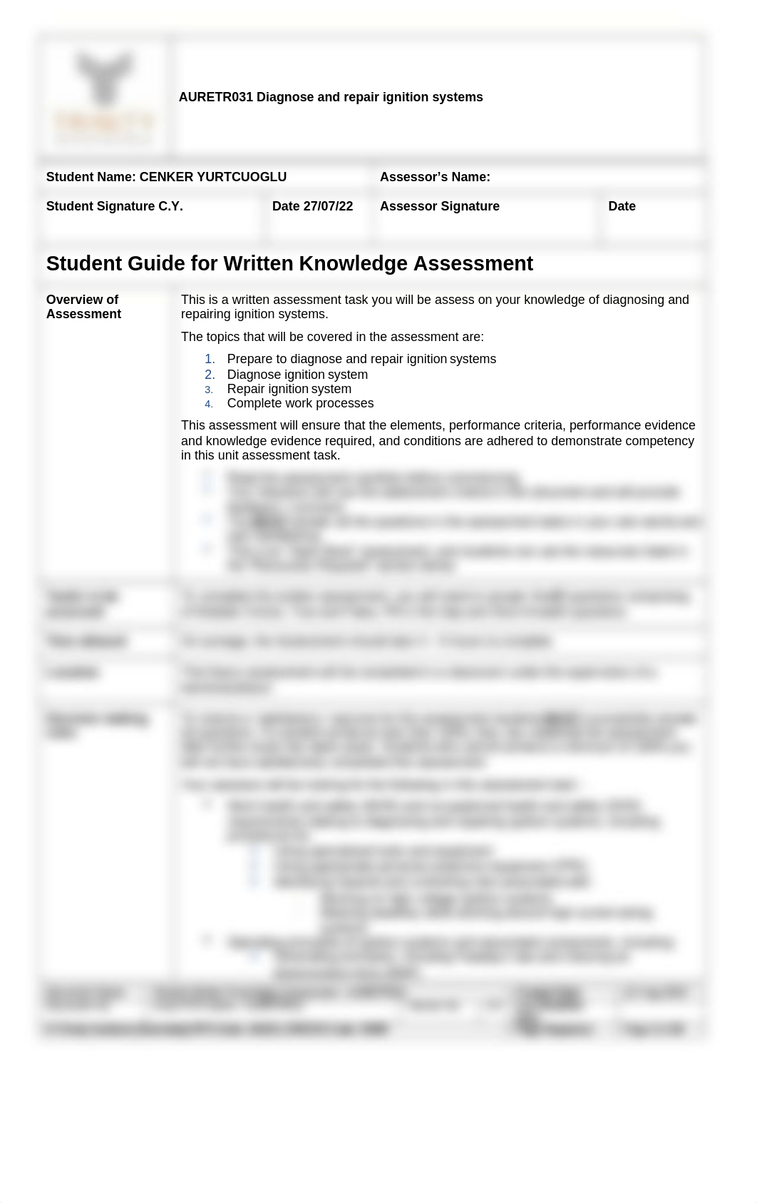 AURETR031_Assessment 1_Written Knowledge Questions_V2.docx_dpkfbr01qma_page2