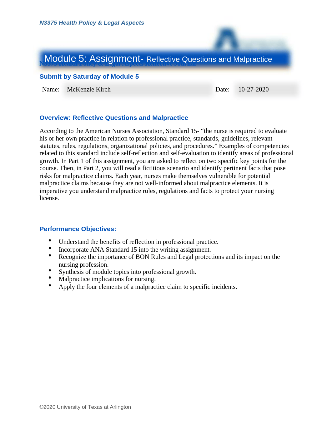 N3375_Module 5_Reflective Questions and Malpractice_2020.docx_dpkga3d3ddv_page1