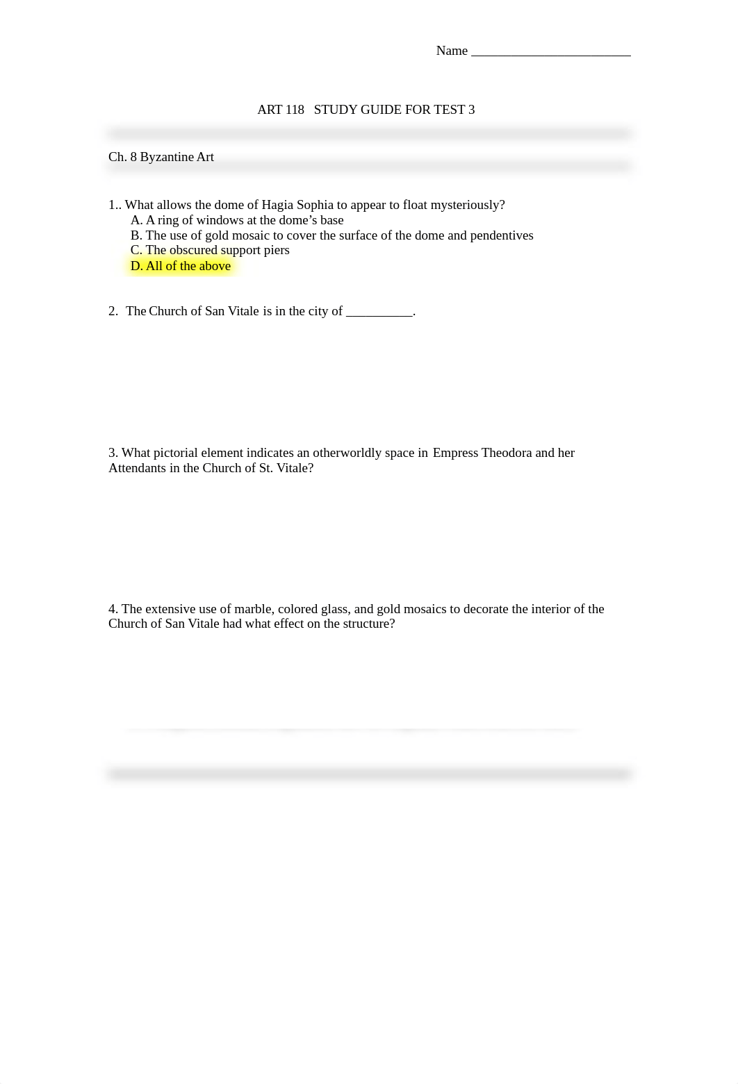 ANSWER KEY 2017 Art 118 Unit 3 Test Study Guide (2).docx_dpks2cbxo7i_page1