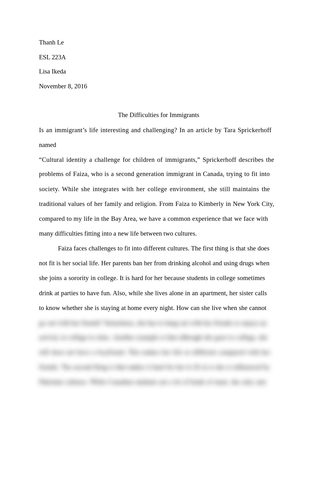 ESSAy  The Difficulties for Immigrants.docx_dpl9mgradtk_page1