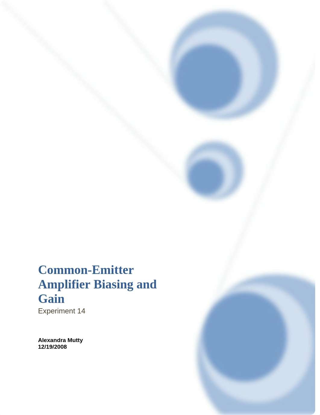 Experiment 14 Common Emitter Amplifier Biasing and Gain_dpla11xxasb_page1