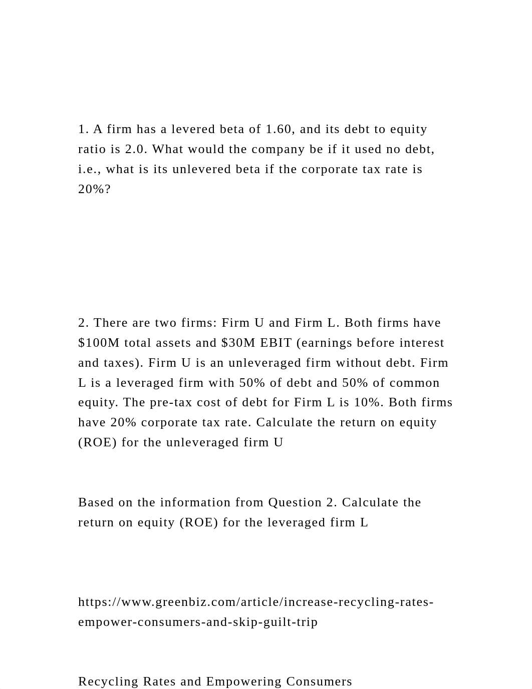 1. A firm has a levered beta of 1.60, and its debt to equity rat.docx_dplcye9jo0q_page2