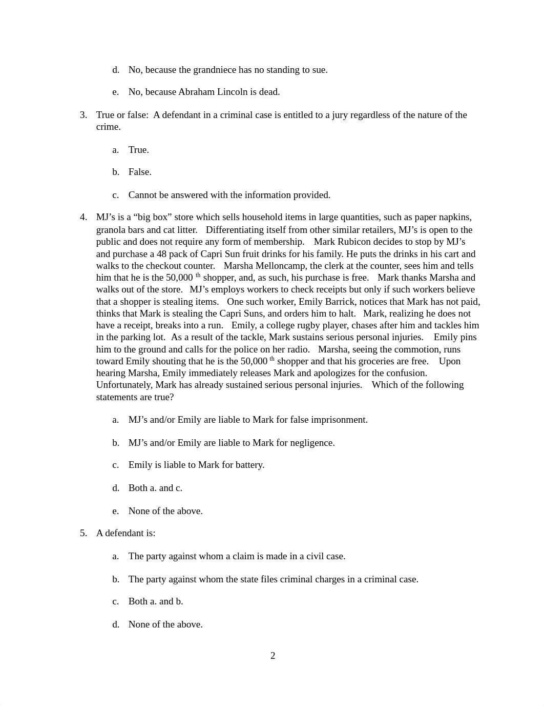 Sample Test Questions Introduction and Intentional Torts Fall 2020 PDF.pdf_dpldk3795ul_page2