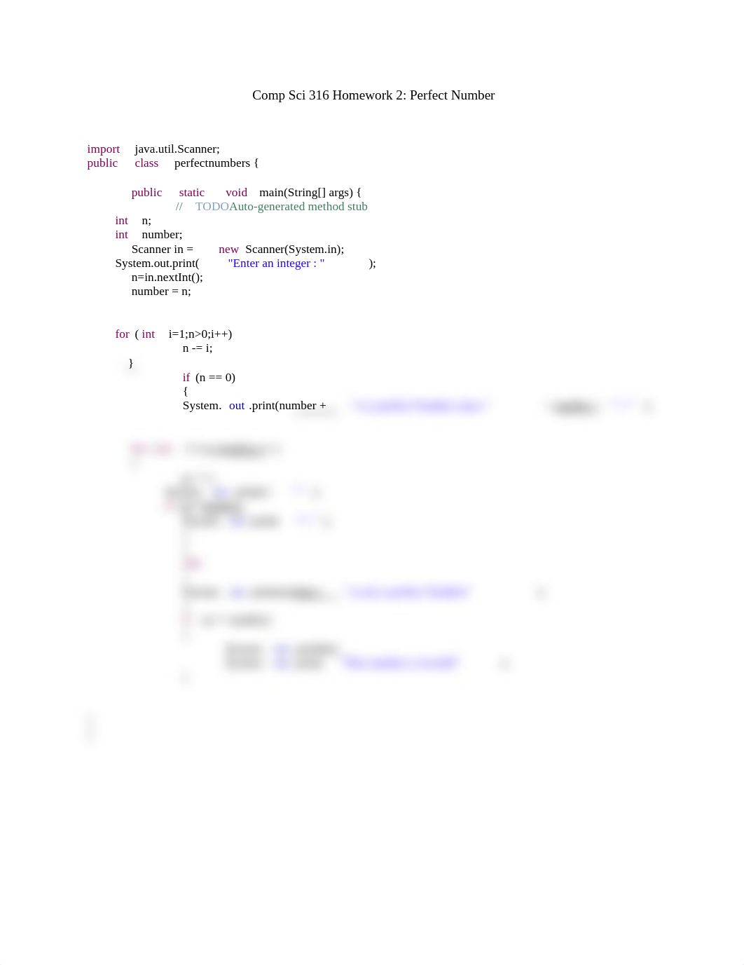 Comp Sci 316 Homework 2 Perfect Numbers Program_dple8ve5c1x_page1