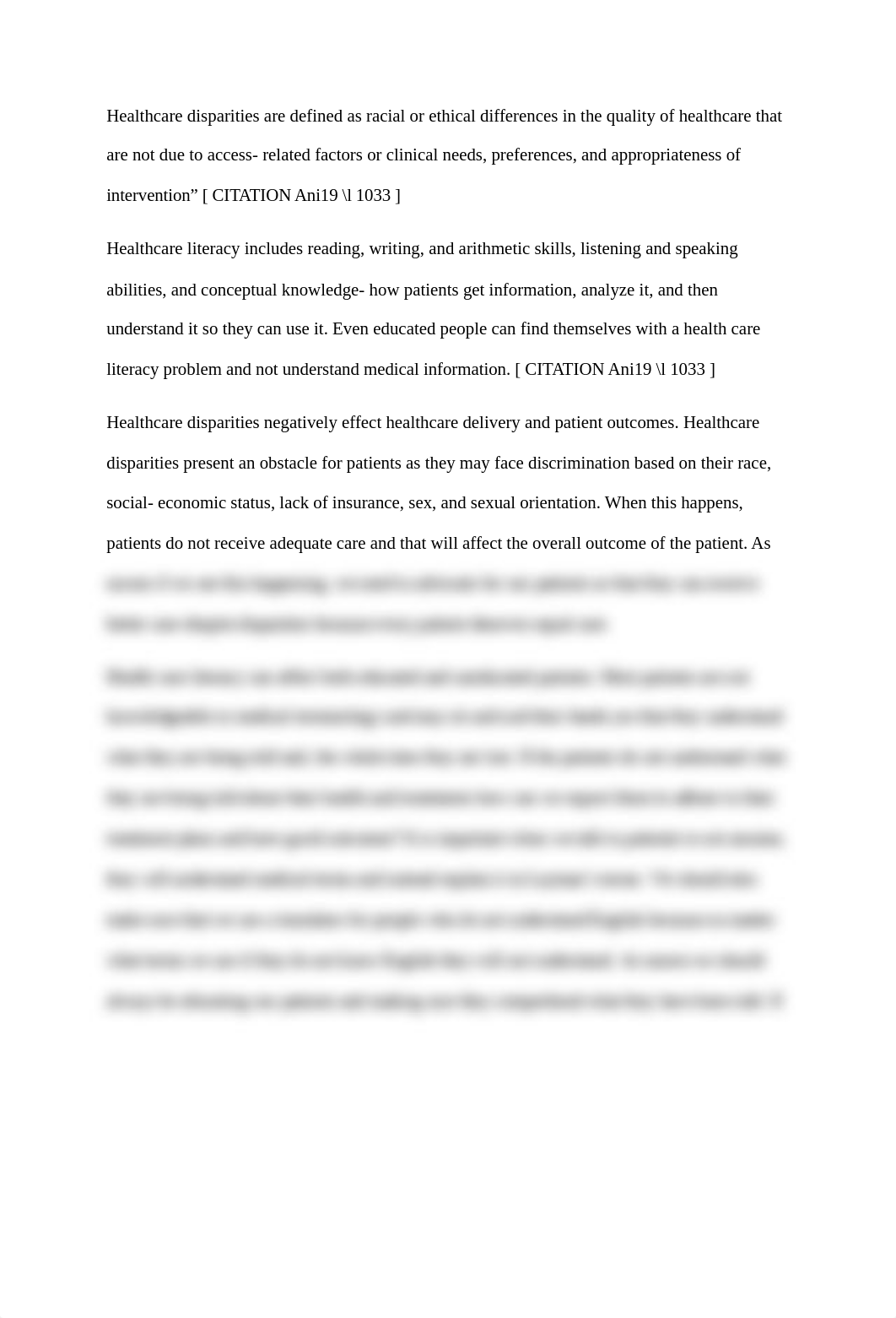 Healthcare disparities are defined as racial or ethical differences in the quality of healthcare tha_dplklwr071q_page1