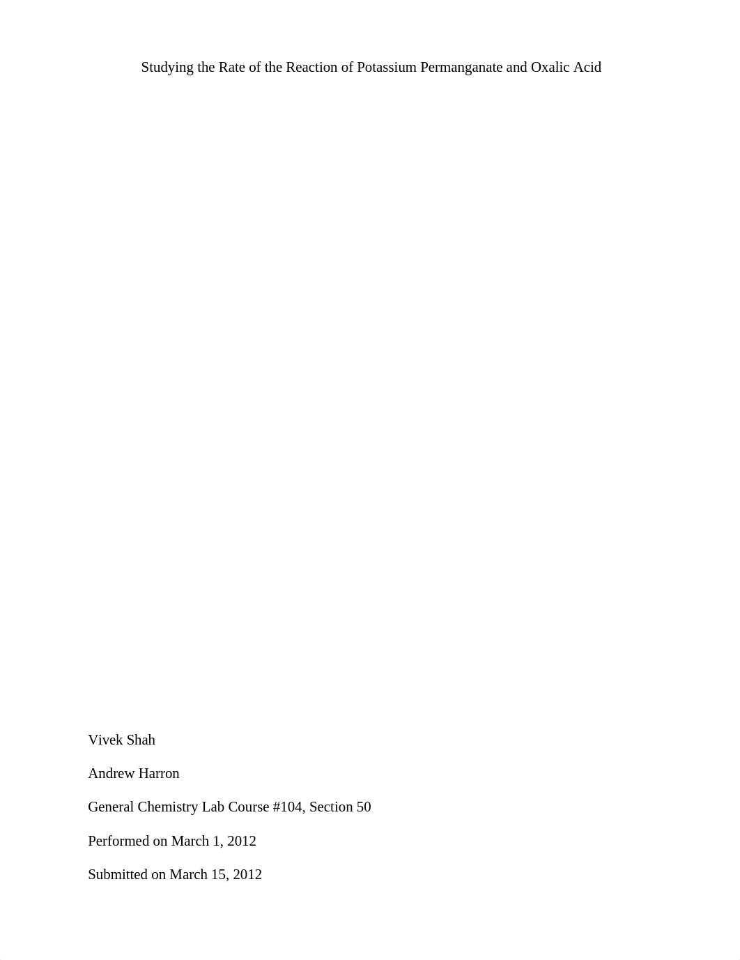 Studying the Rate of the Reaction of Potassium Permanganate and Oxalic Acid_dplz2fh8laz_page1