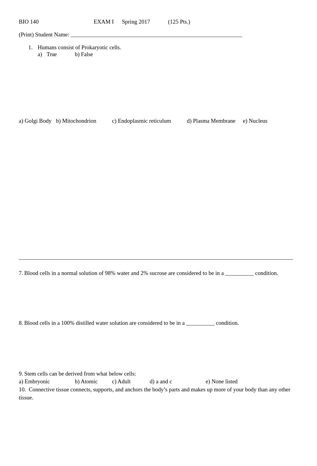 BIO 140 EXAM I -3  Spring 2017_dpnf1ahlgzh_page1