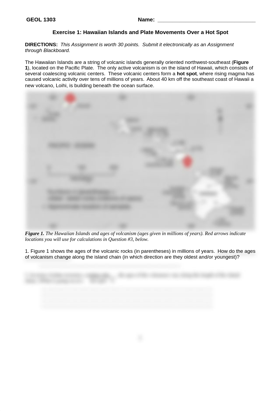 Exercise 1 Hawaiian Islands and Plate Movements Over a Hot Spot ONLINE.docx_dpnxollczhe_page1