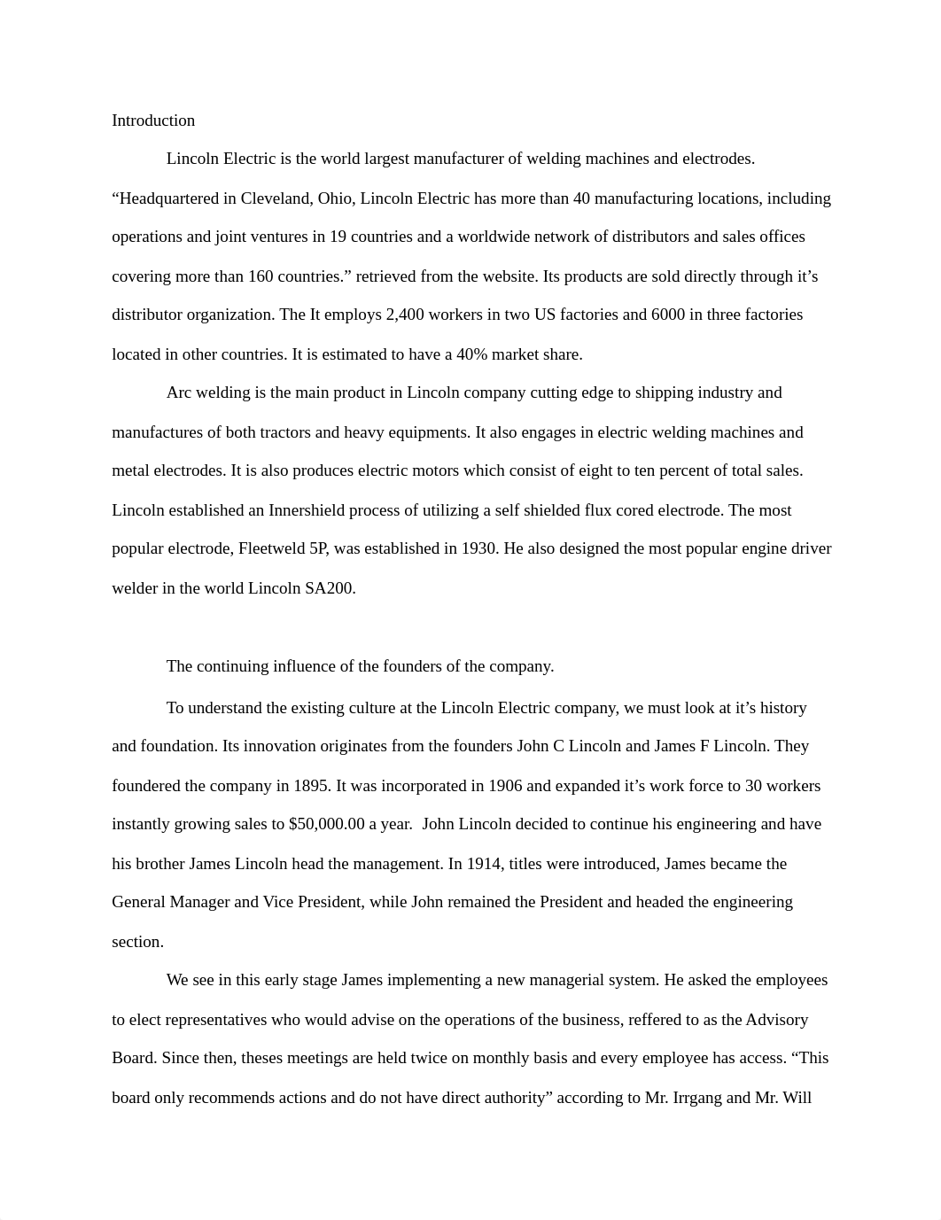 Writting asigment The Lincoln Electric Company_dpoafk4668a_page1