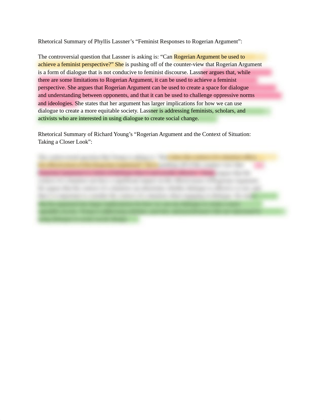 Rhetorical Summary of Phyllis Lassner's "Feminist Responses to Rogerian Argument"_.pdf_dpofz5bwmp5_page1