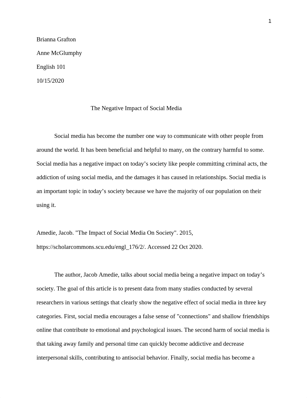 Annotated Bibliography on Social Media and its Impact on society (1).docx_dpot6ywnpru_page1