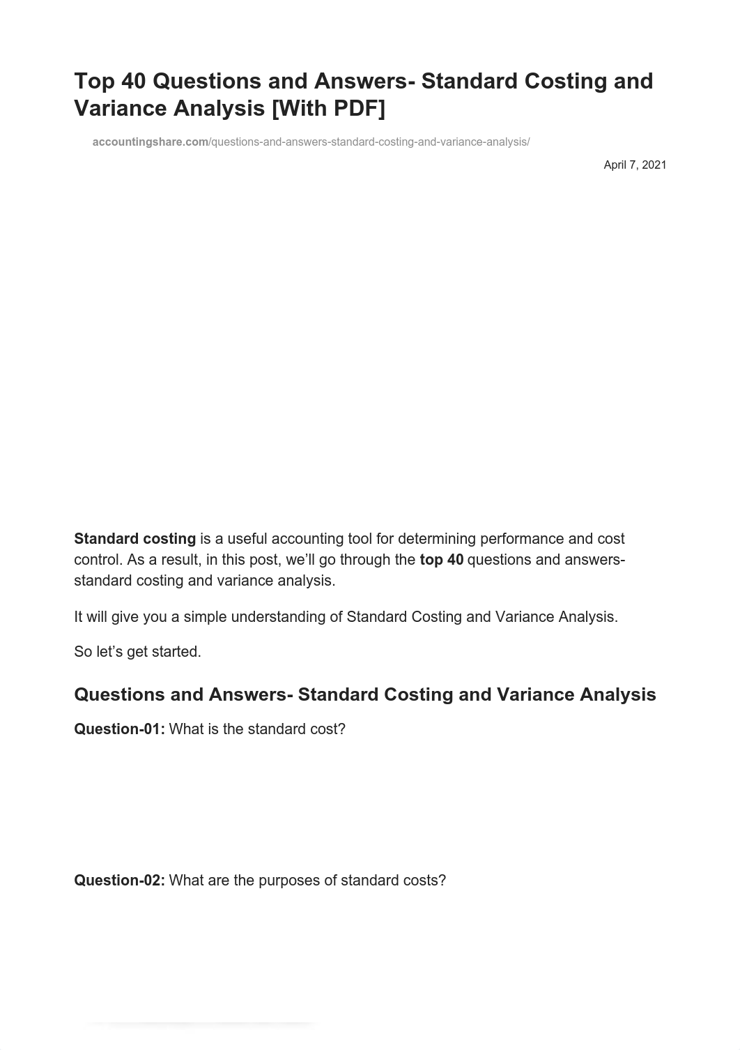 Top 40 Questions and Answers- Standard Costing and Variance Analysis With PDF.p.pdf_dpp2qijswz0_page1