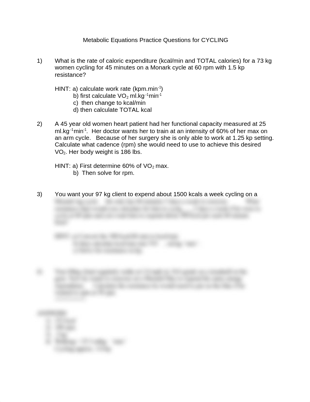 Metabolic Equations Practice Questions for cycling_dppqez9q6w6_page1