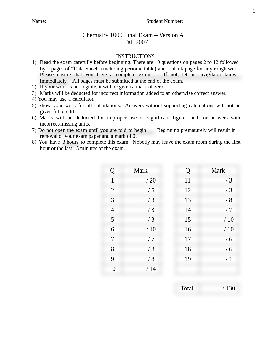 CHEM 1000 Test Final A - Fall 2007 - Answers_dppsq29o4a6_page1