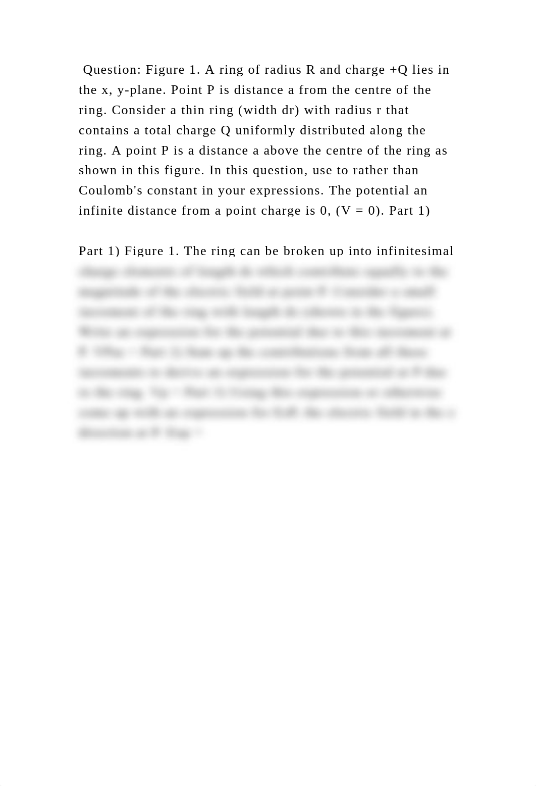 Question Figure 1. A ring of radius R and charge +Q lies in the x, y.docx_dppwml3epyl_page2