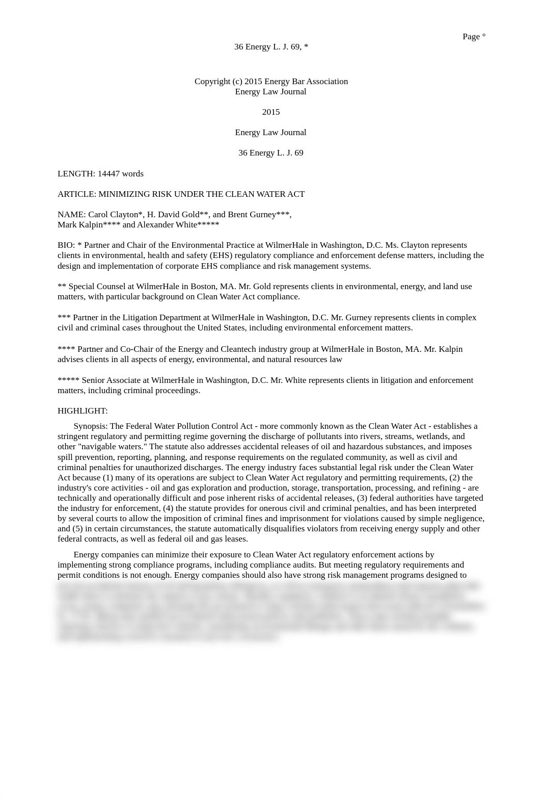 Law Review Article - Minimizing Risk under the Clean Water Act.docx_dpq6g3zbymj_page1