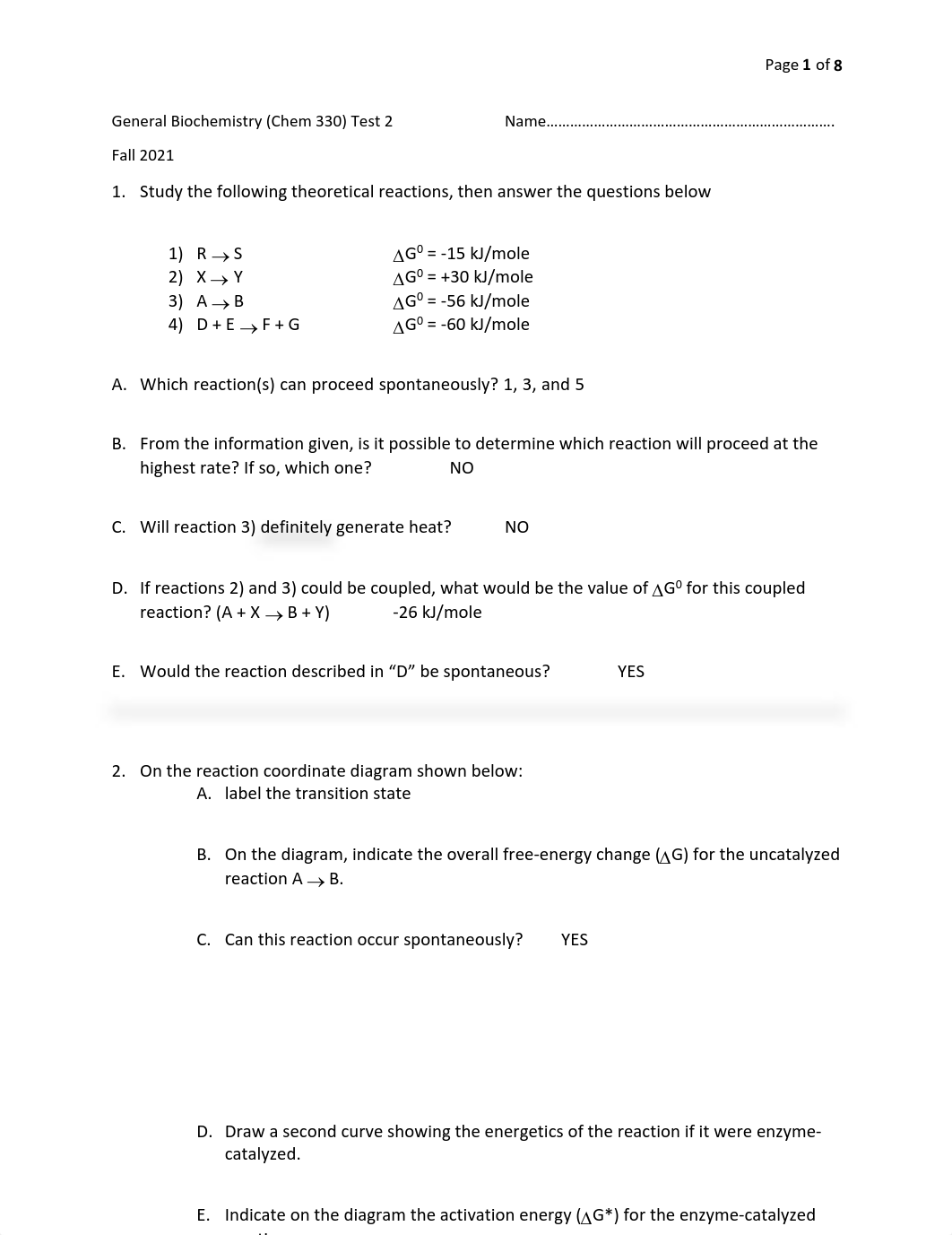 Chem 330 test 2 Fall 2021, with answers.pdf_dpqxhzzxp89_page1