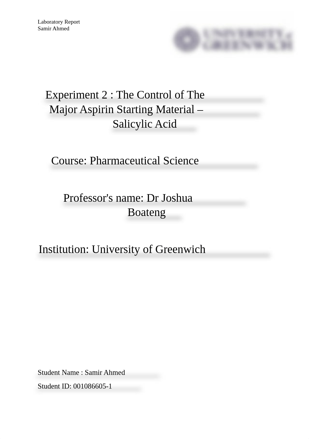 Experiment 2 Lab report - Titration Salicyclic acid.docx_dpr43irzbot_page1