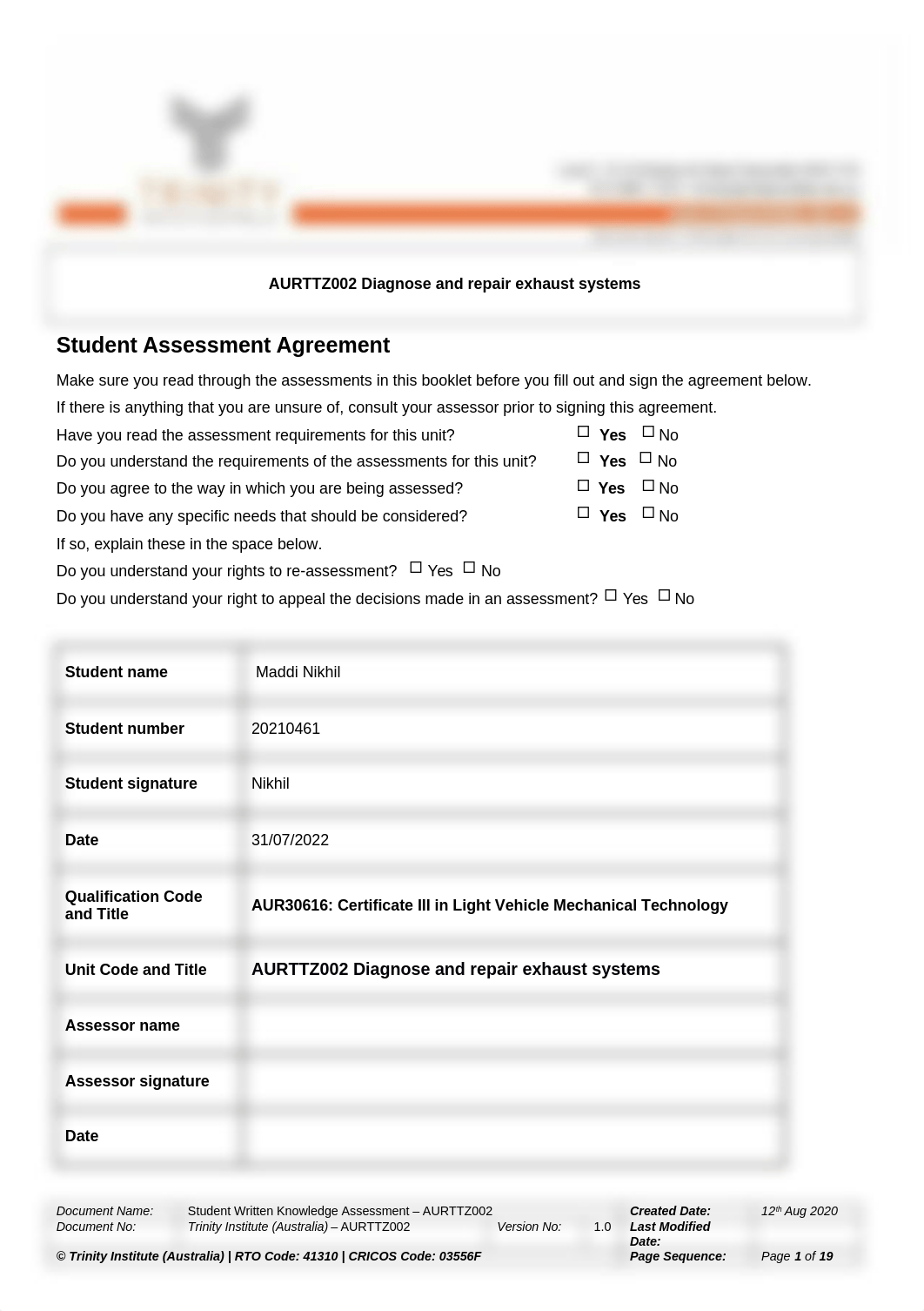 AURTTZ002_Assessment 1_Written Knowledge Question_V2.docx_dprhrxi2sxj_page1