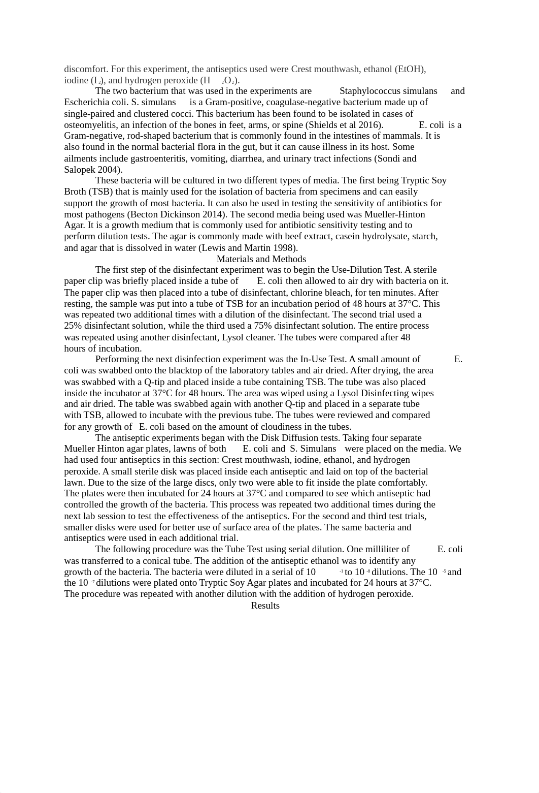 The Effects of Disinfection versus Antiseptic Experiments on Escherichia coli and Staphylococcus sim_dprzbflaqef_page2