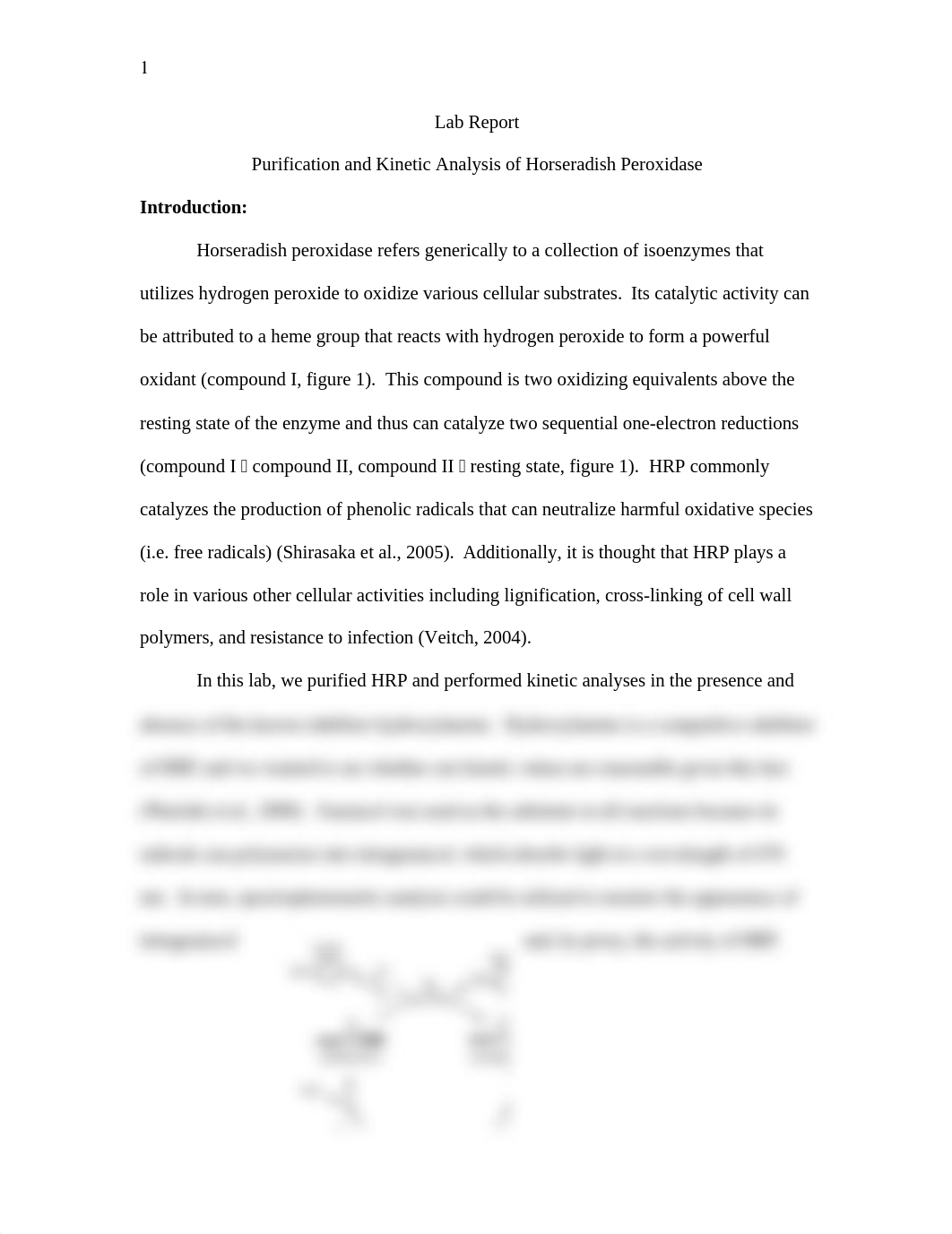 Introduction to Horseradish Peroxidase Lab Report_dpsh9swek0p_page1