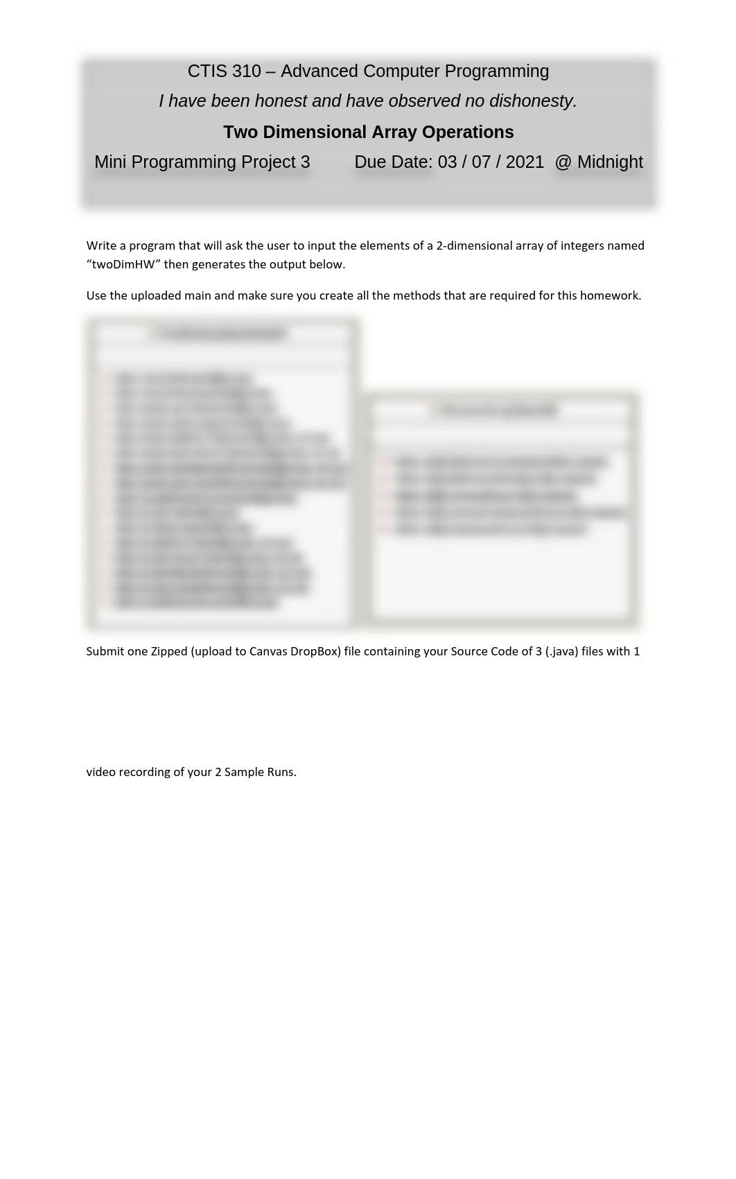 CTIS 310 - MP3 - 2-Dimensional Array Operations.pdf_dpty7qh5l61_page1