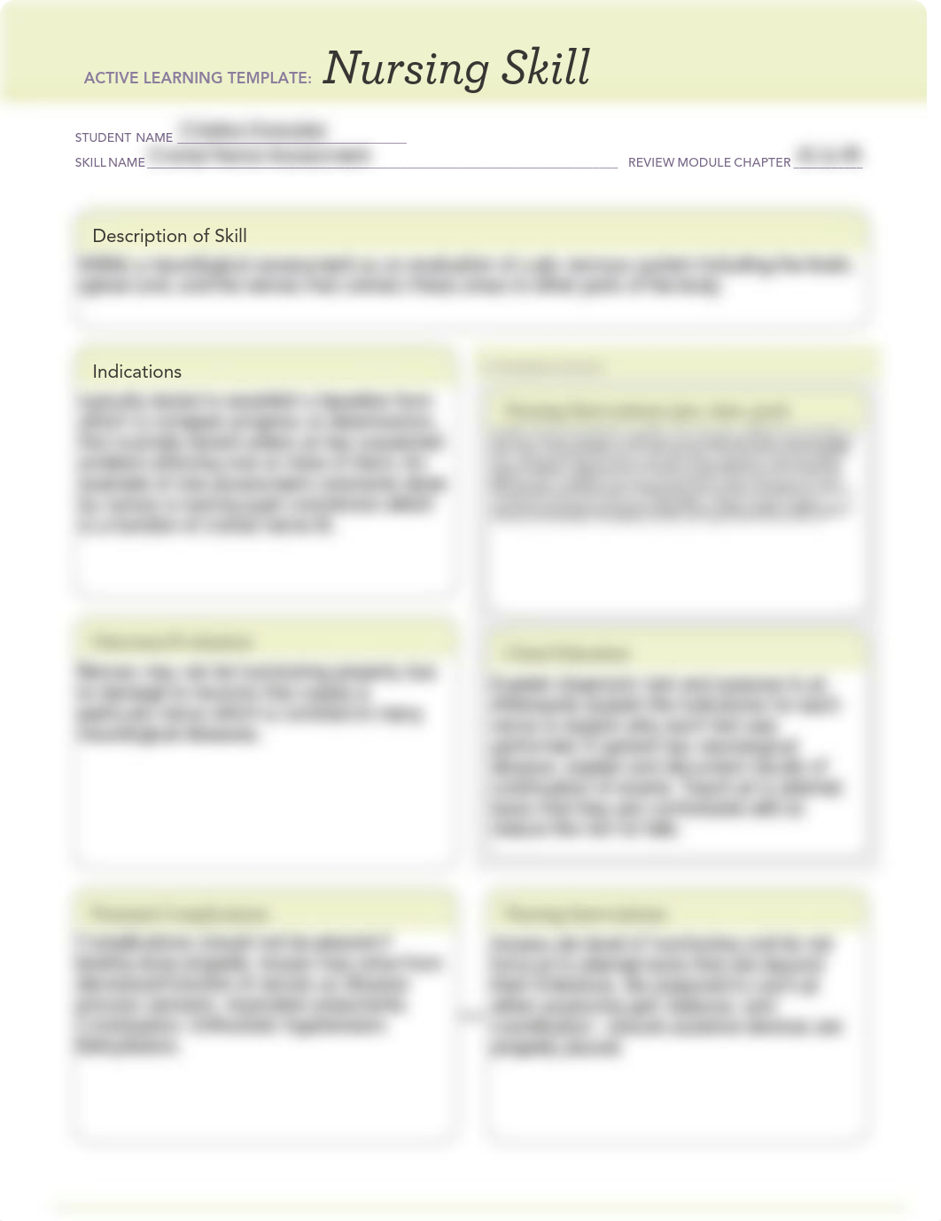 Cranial Nerve Assessment - SIM1 - ATI template Nursing Skill - S_IV.pdf_dpudf7z39uv_page1